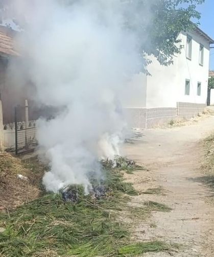 Anız ateşi felakete dönüşmeden söndürüldü