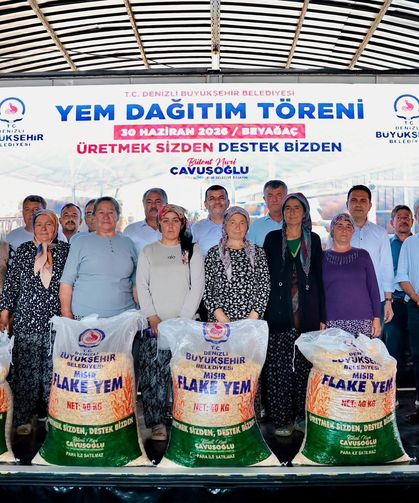 Beyağaçlı 374 üreticiye yem desteği sağlandı