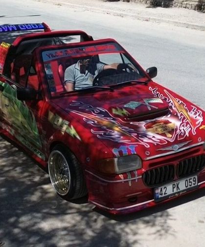 Ustalığını hayaline yansıttı, aracını Şimşek McQueen’e çevirdi