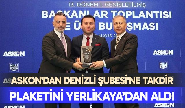 ASKON'dan Denizli Şubesi'ne Takdir