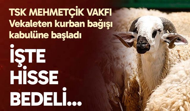 TSK Mehmetçik Vakfı vekaleten kurban bağışı kabulüne başladı