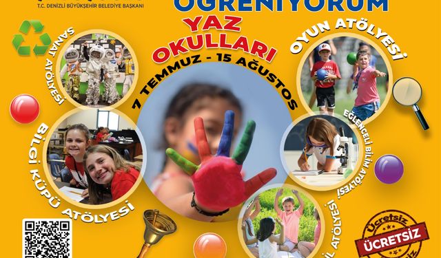 Denizli’de ücretsiz yaz okulları başlıyor