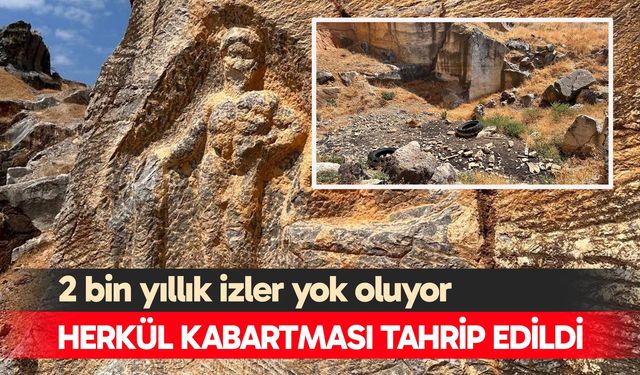 2 bin yıllık Herkül kabartması tahrip edildi