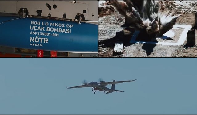 Bayraktar AKINCI, ASELSAN'ın LGK-82 mühimmatı ile hedefini tam isabetle vurdu