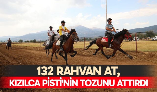 Tavas'ta 132 rahvan at, kızılca pisti'nin tozunu attırdı