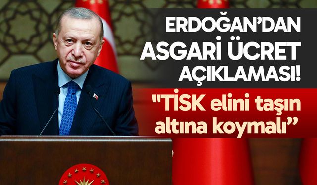 Cumhurbaşkanı Erdoğan'dan asgari ücret açıklaması: "TİSK elini taşın altına koymalı"