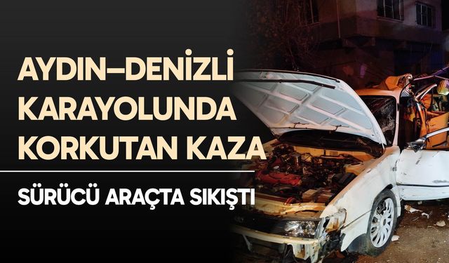 Araçta sıkışan sürücüyü itfaiye ekipleri kurtardı