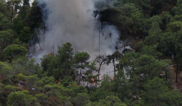 Fethiye’de karavanda çıkan yangın ormana sıçradı