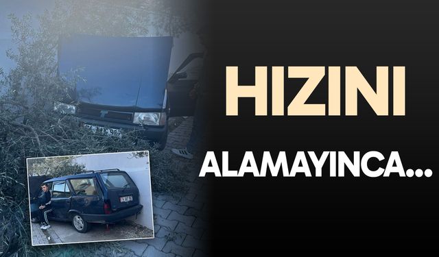 Denizli Buldan'da trafik kazası! Hızını alamayan otomobil...