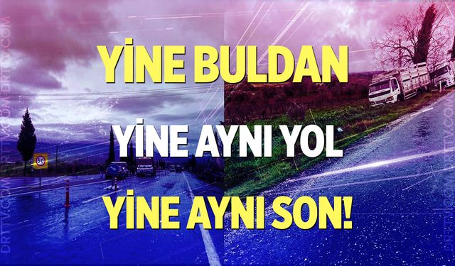 Buldan’da sabıkalı yol… İki kamyon şarampole devrildi!