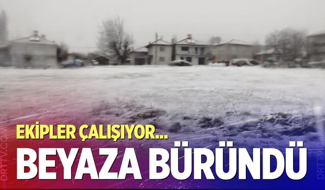 Denizli Buldan'da kar yağışı etkili oldu
