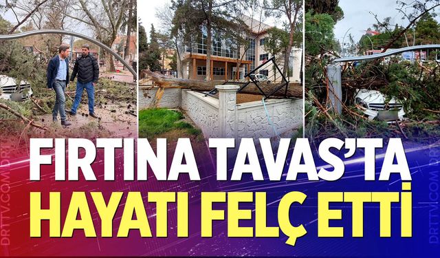 Fırtına Tavas’ta hayatı felç etti