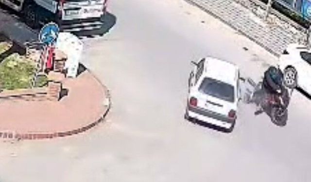 Motosiklet sürücüsü ölümden döndü