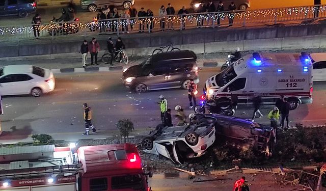 Takla atan araçlardan burunları dahi kanamadan çıktılar