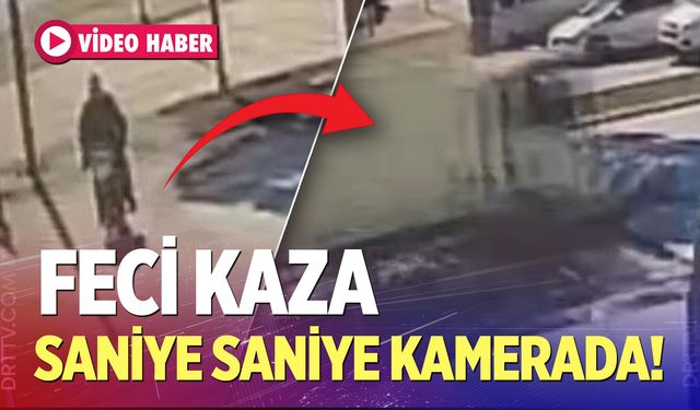 Motosikletiyle yaya geçidinden geçmek isteyen adamın hayatını kaybettiği kaza kamerada...
