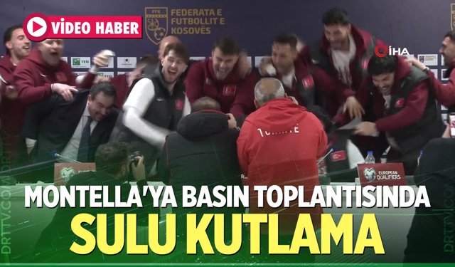 Montella'ya basın toplantısında sulu kutlama