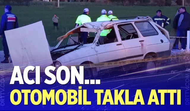 Denizli'de otomobil takla attı
