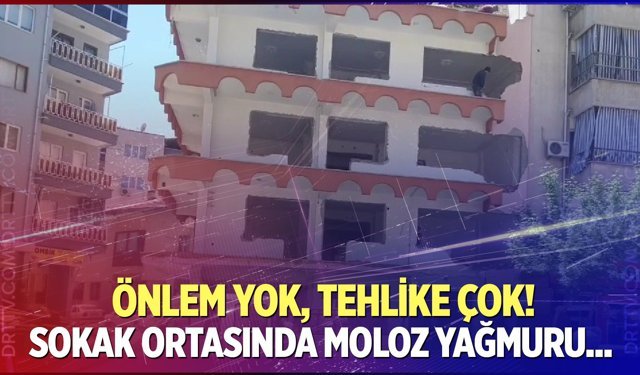 Güvensiz bina yıkımı tehlike saçtı