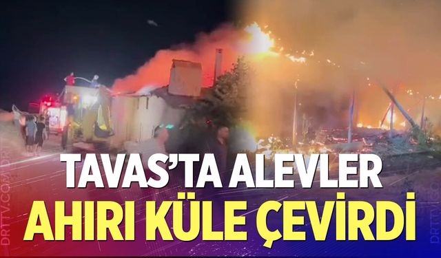 Tavas'ta alevler ahırı küle çevirdi