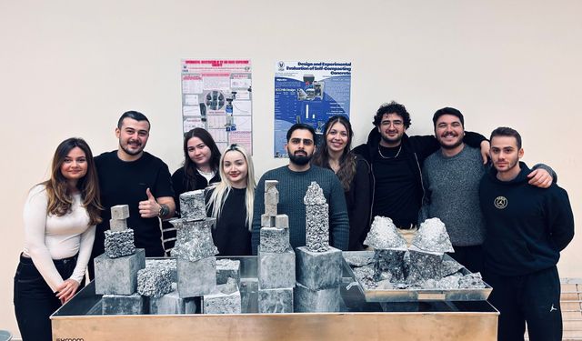 Öğrenciler, sürdürülebilir ve çevre dostu yeni nesil beton üretti