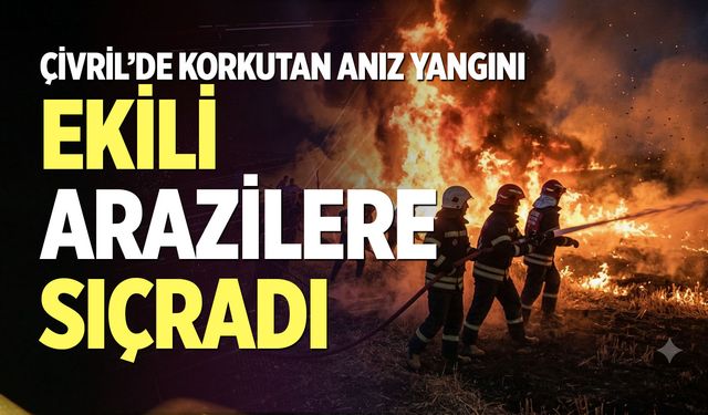 Çivril’de korkutan anız yangını