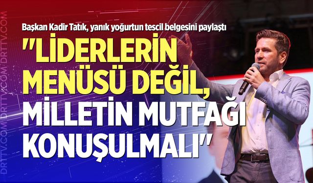 Tescil belgesini paylaşarak, "Tavas Yanık Kokulu Koyun Yoğurdu” dedi