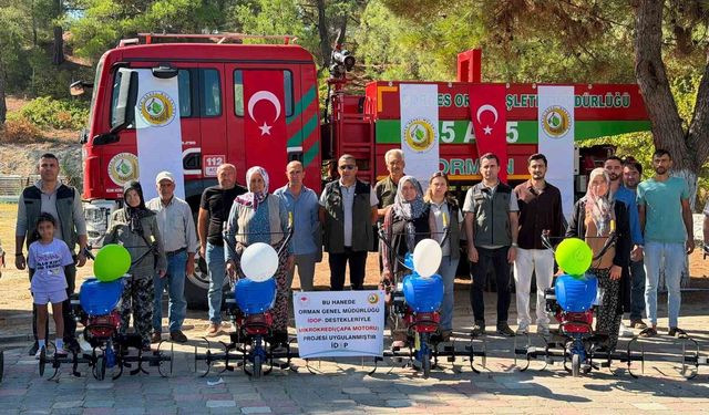 kadın üreticilere yüzde 100 hibeli çapa motoru desteği