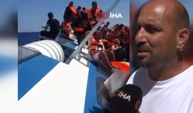 KKTC'de teknenin battığını fark edip, yardıma koştu en az 100 kişiyi kurtardı