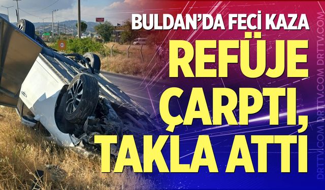 Kontrolden çıkan otomobil takla attı