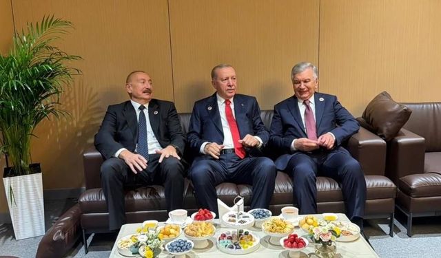 Cumhurbaşkanı Erdoğan, Aliyev ve Mirziyoyev ile bir araya geldi