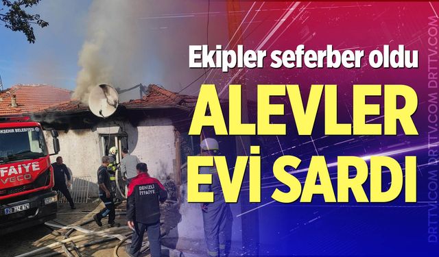 Alevlerin sardığı ev kullanılamaz hale geldi