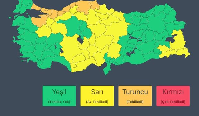 Bugün yağışlara karşı 10 için turuncu kodlu uyarı yapıldı