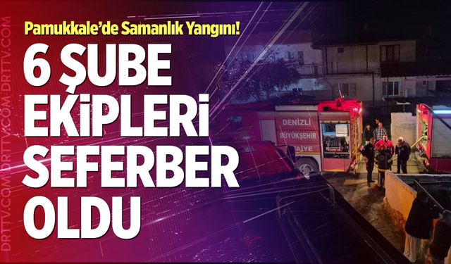 Pamukkale’de Samanlık Yangını! 6 Şube Ekipleri Seferber Oldu