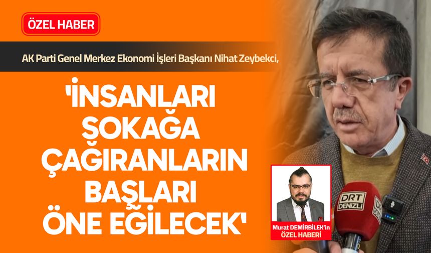 Zeybekci, 'İnsanları Sokağa Çağıranların Başları Öne Eğilecek'