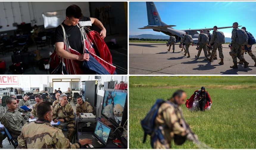 Türk askeri hayat kurtarmak için zorlu paraşüt eğitimi alıyor