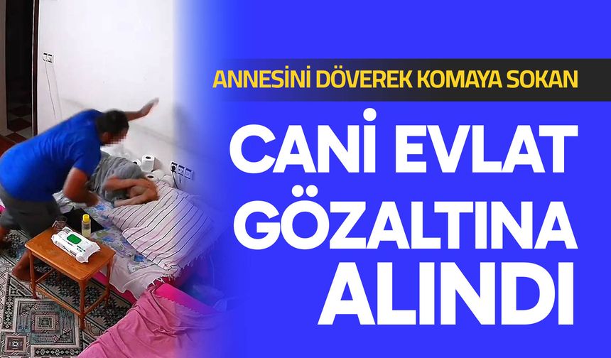 Annesini döverek komaya sokan cani evlat gözaltına alındı