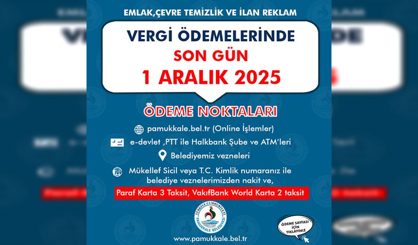 Resmi Reklam - Pamukkale Belediyesi - 17, 18 Kasım 2025