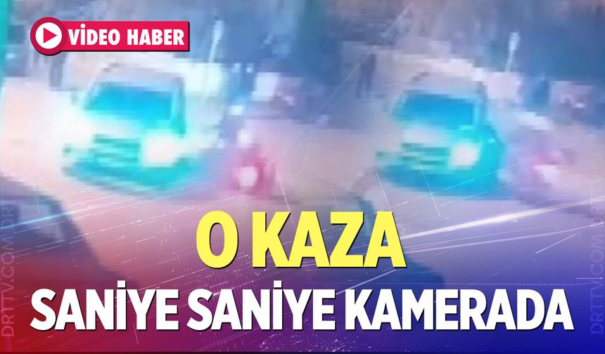 Denizli'de trafik kazası! Otomobil ve motosikletin karıştığı kaza güvenlik kamerasında...