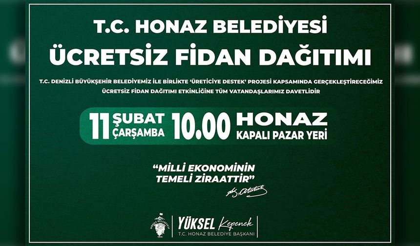 Honaz Belediyesi Fidan Dağıtımı - Resmi Reklam - 10 Şubat 2026