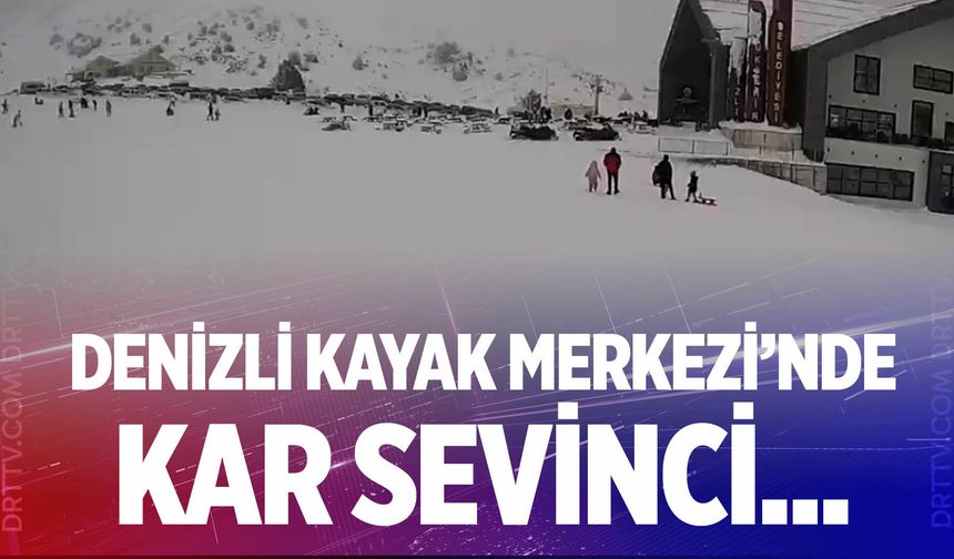 Denizli Kayak Merkezi’nde kar sevinci