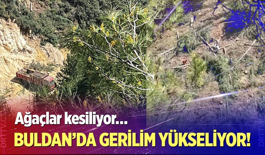 Buldan’da tartışmalı maden sahasında ağaç kesimi başladı