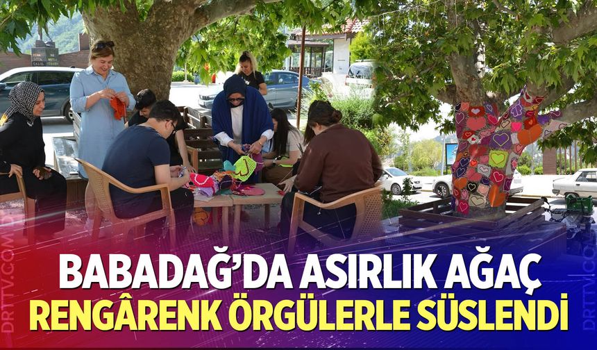 Babadağ’da asırlık ağaç rengârenk örgülerle süslendi