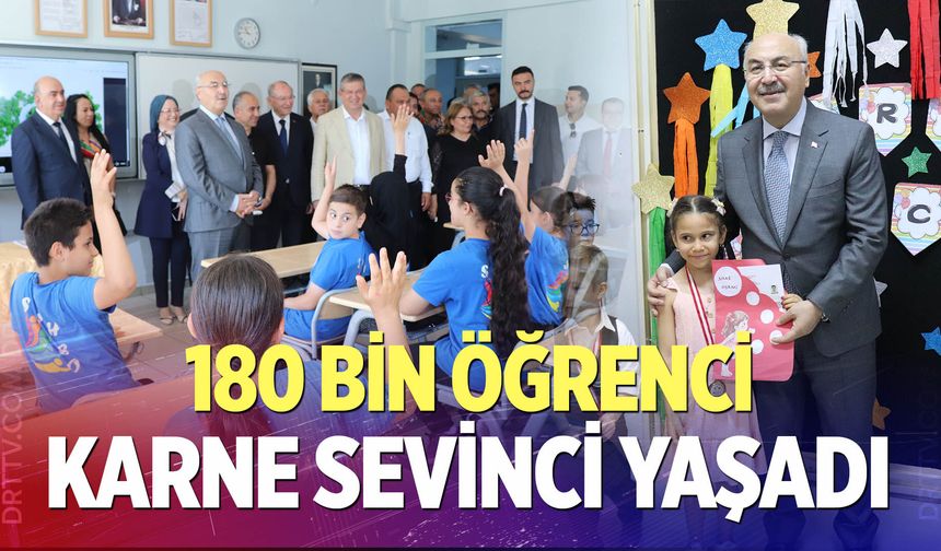 Denizli'de 180 bin öğrenci karne sevinci yaşadı