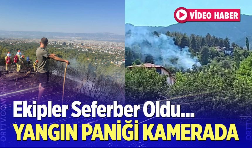 Denizli'deki yangın panik yarattı... İşte o anlar!