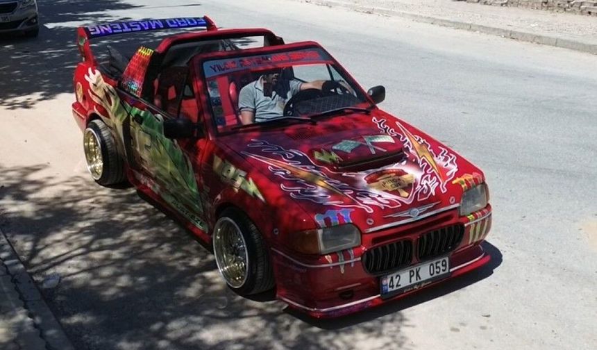 Ustalığını hayaline yansıttı, aracını Şimşek McQueen’e çevirdi