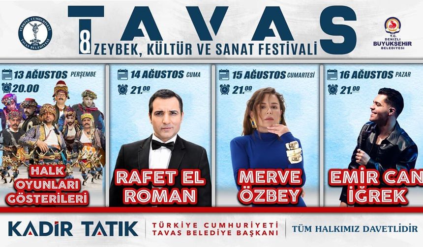 Resmi Reklam - Tavas Belediyesi Zeybek Festivali - 13 Ağustos 2026