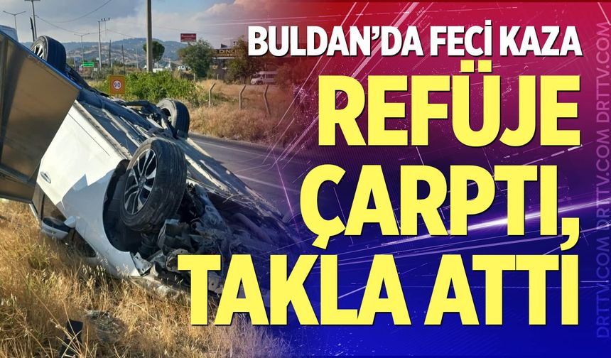 Kontrolden çıkan otomobil takla attı