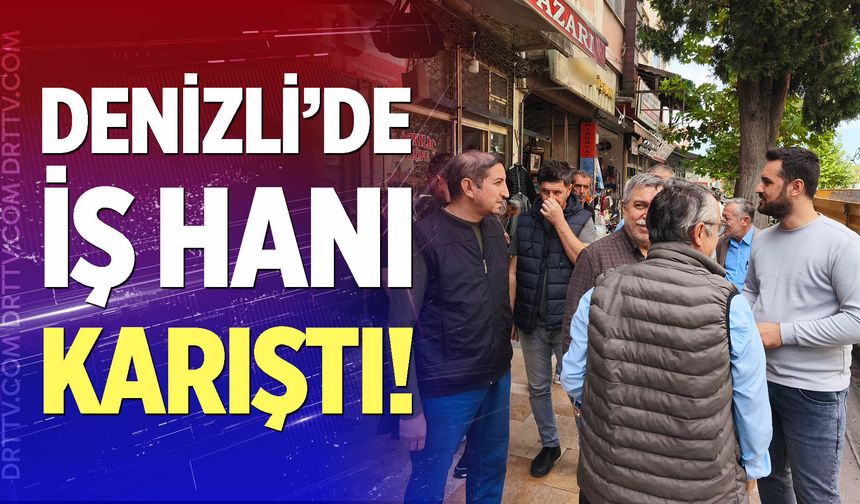 Denizli'de hukuki sürecin devam ettiği iş hanında yıkım hazırlıkları esnafı ayağa kaldırdı