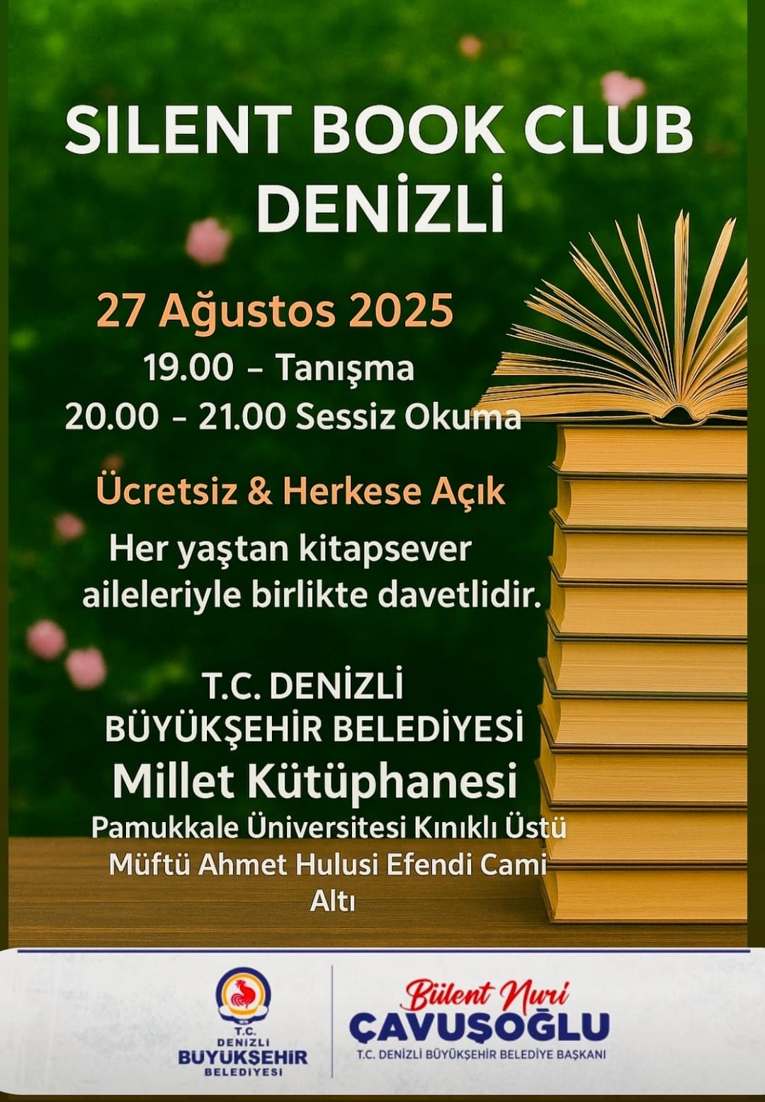 Denizli Büyükşehir Millet Kütüphanesi’nde Sessiz Okuma Buluşması