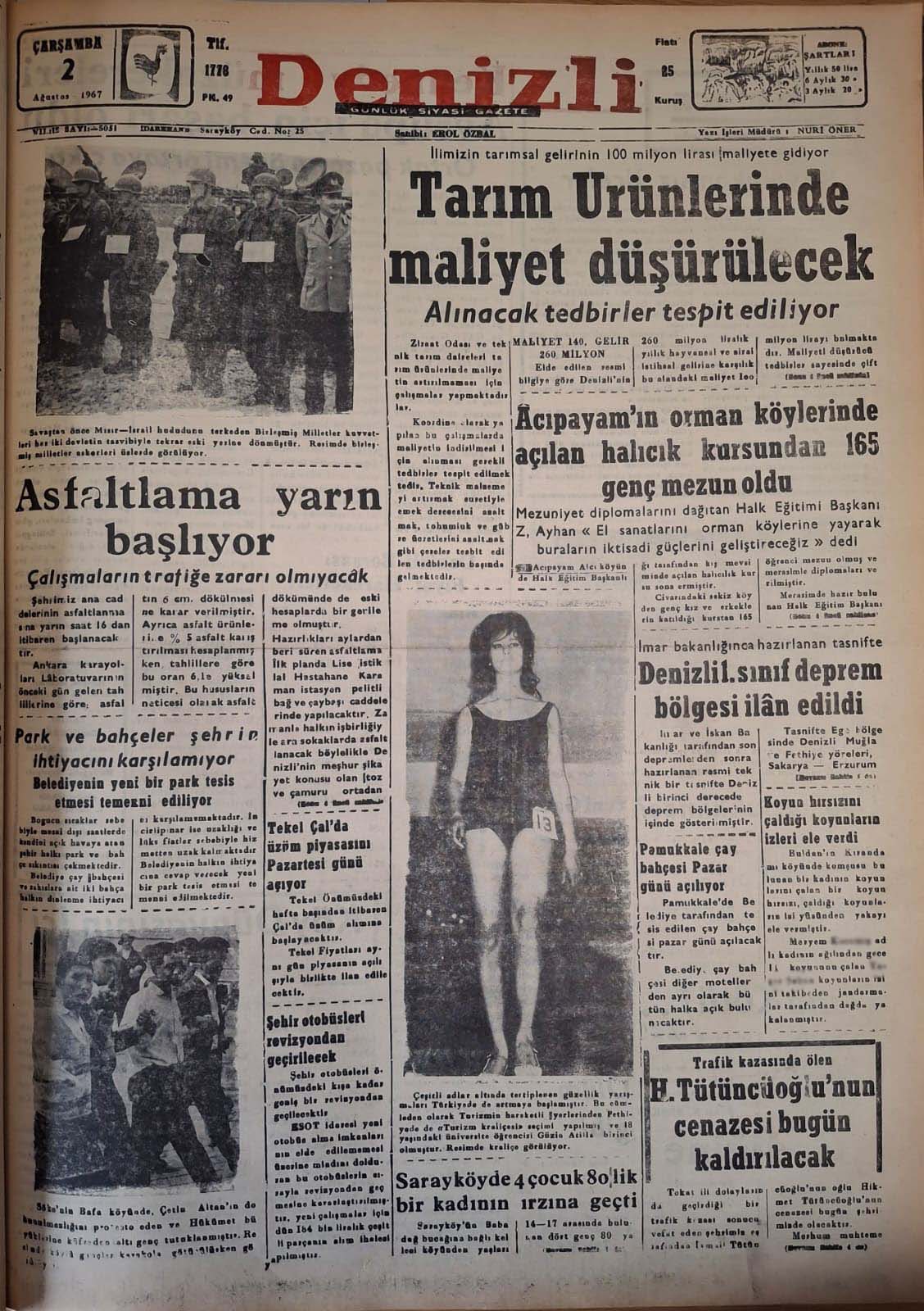 Denizli Haber 2 Ağustos Gazetesi